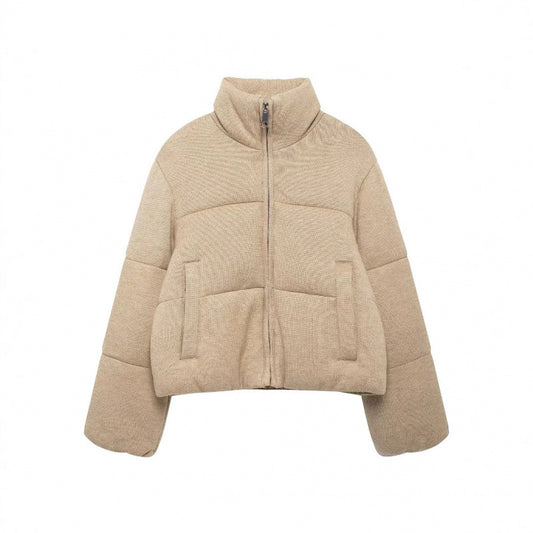 Veste en laine mélangée avec col montant de style européen - manches longues